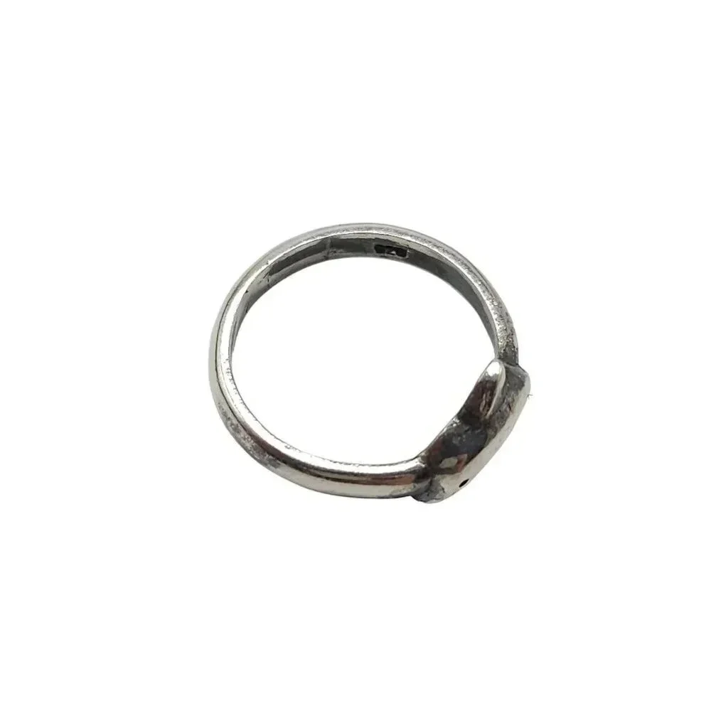 925 Sterling Silver Dolphin Handmade Band Ring Size 3 Vintage